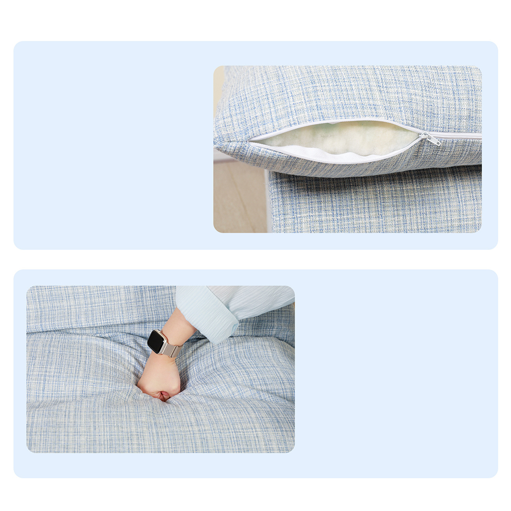 Blå enkelt sofa med aftagelig svampepolstring Blå enkelt sofa med aftagelig svampepolstring