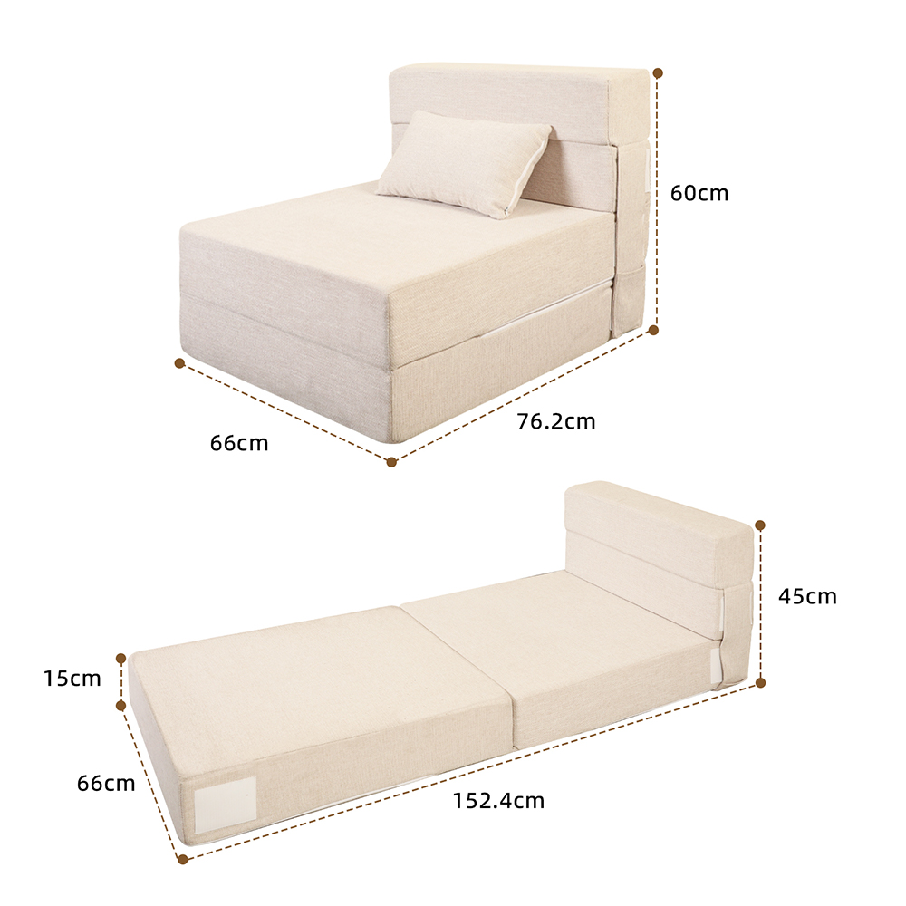 Hvid sammenklappelig sofa