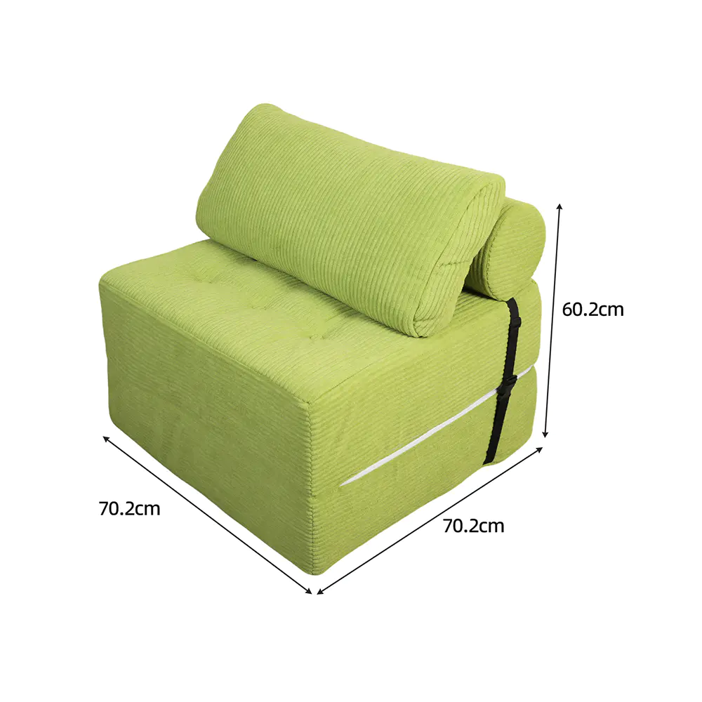 Grønstribet sofa med stropper