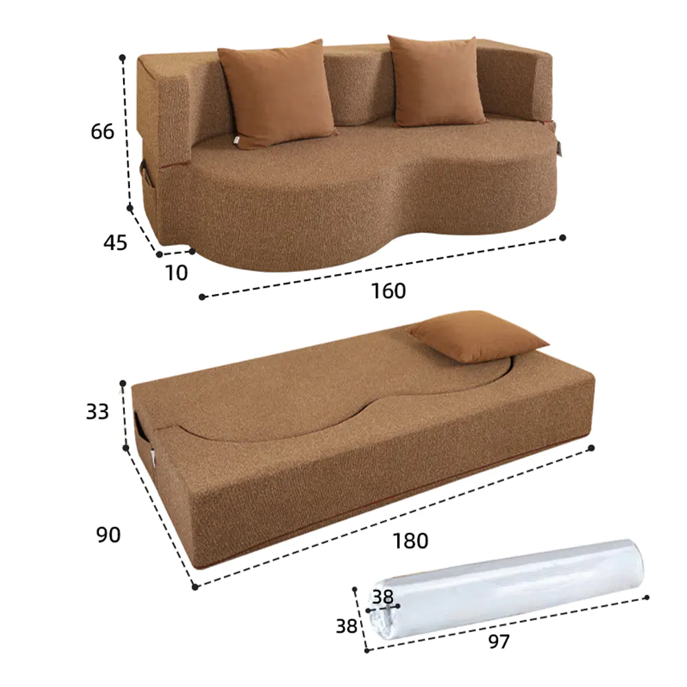 Sammenfoldelig dobbelt sofa