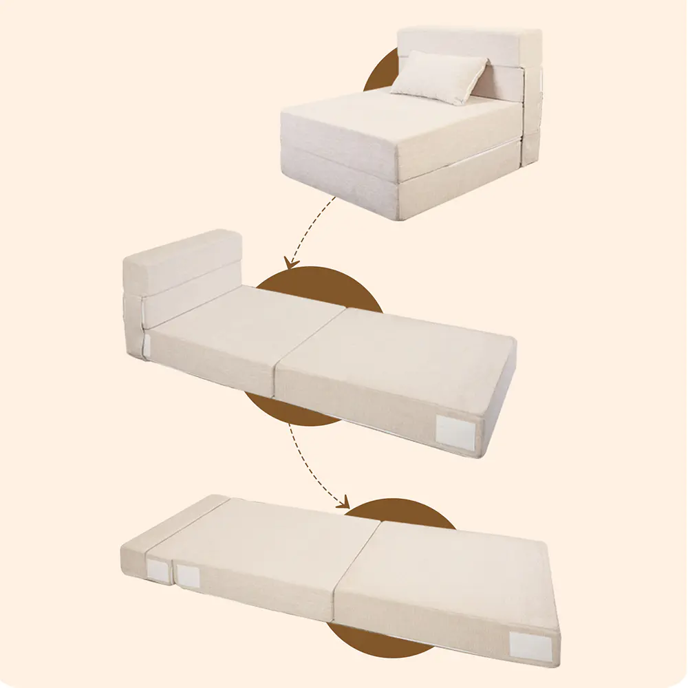 Hvid sammenklappelig sofa