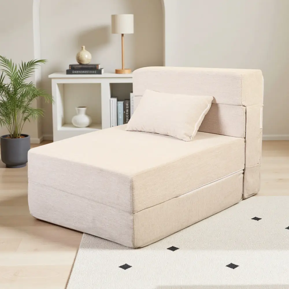 Hvid sammenklappelig sofa