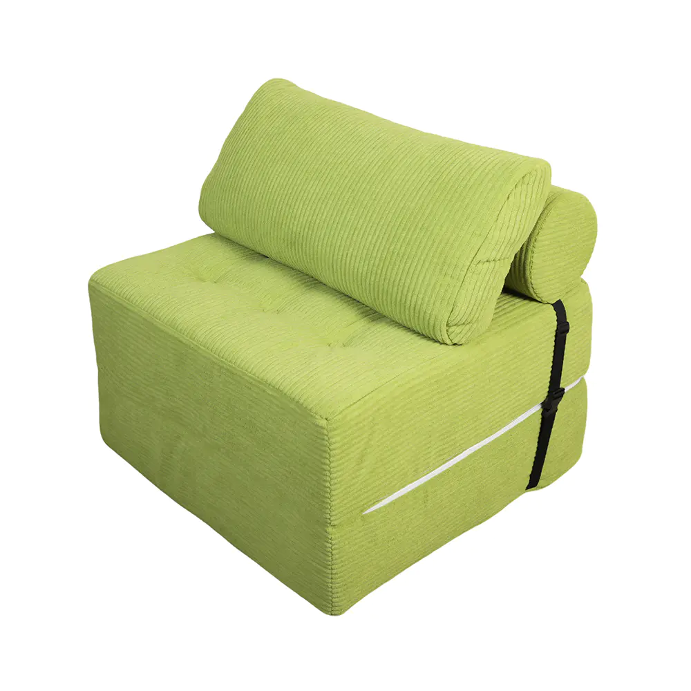 Grønstribet sofa med stropper