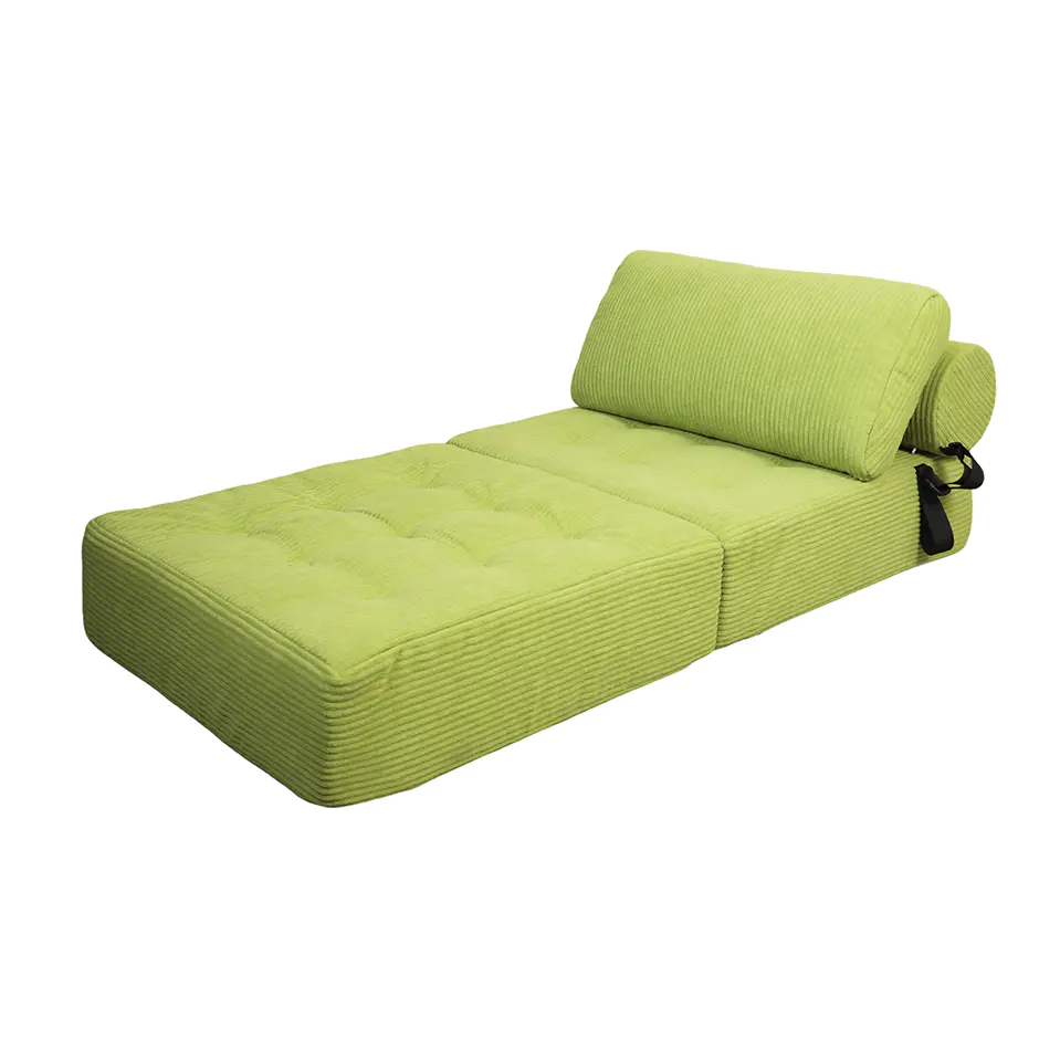 Grønstribet sofa med stropper