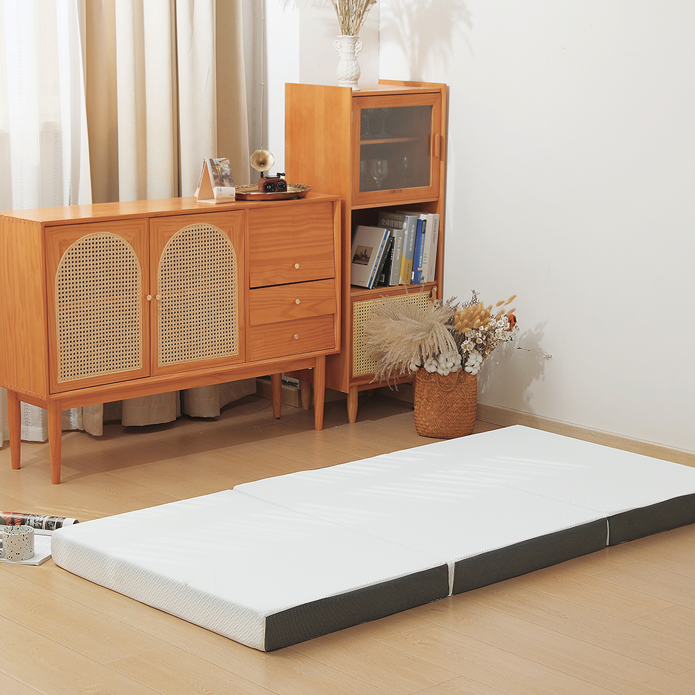 Tre-fold memory foam gel madras i japansk stil